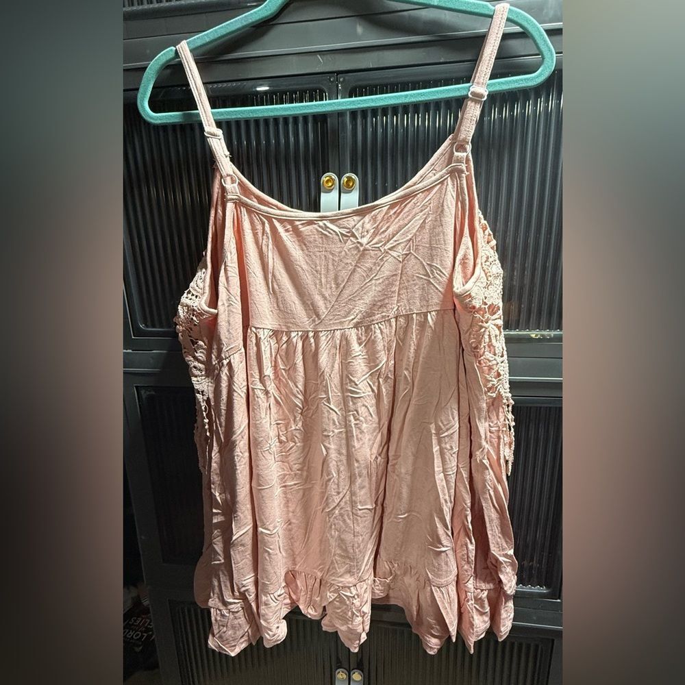 BloomChic Blush pink Lace Spaghetti Strap Tunic • 18–22 • NWT - Picture 2 of 4